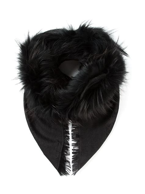 gucci scarf wool|Gucci scarf with fur trim.